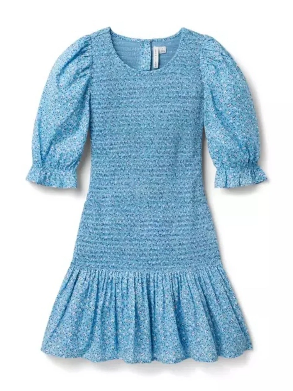 Janie and Jack Girls' Anna Smocked Puff-Sleeve Dress size 8
